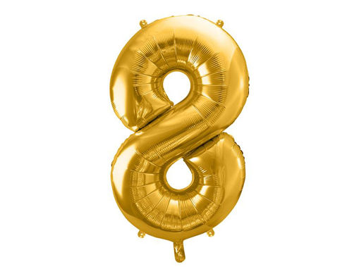 Picture of FOIL BALLOON NUMBER 8 GOLD 34 INCH